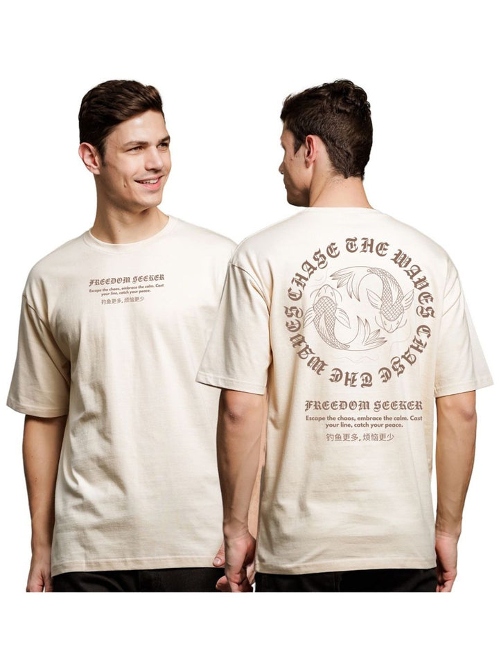 ADRO Men Typography Printed T-shirt
