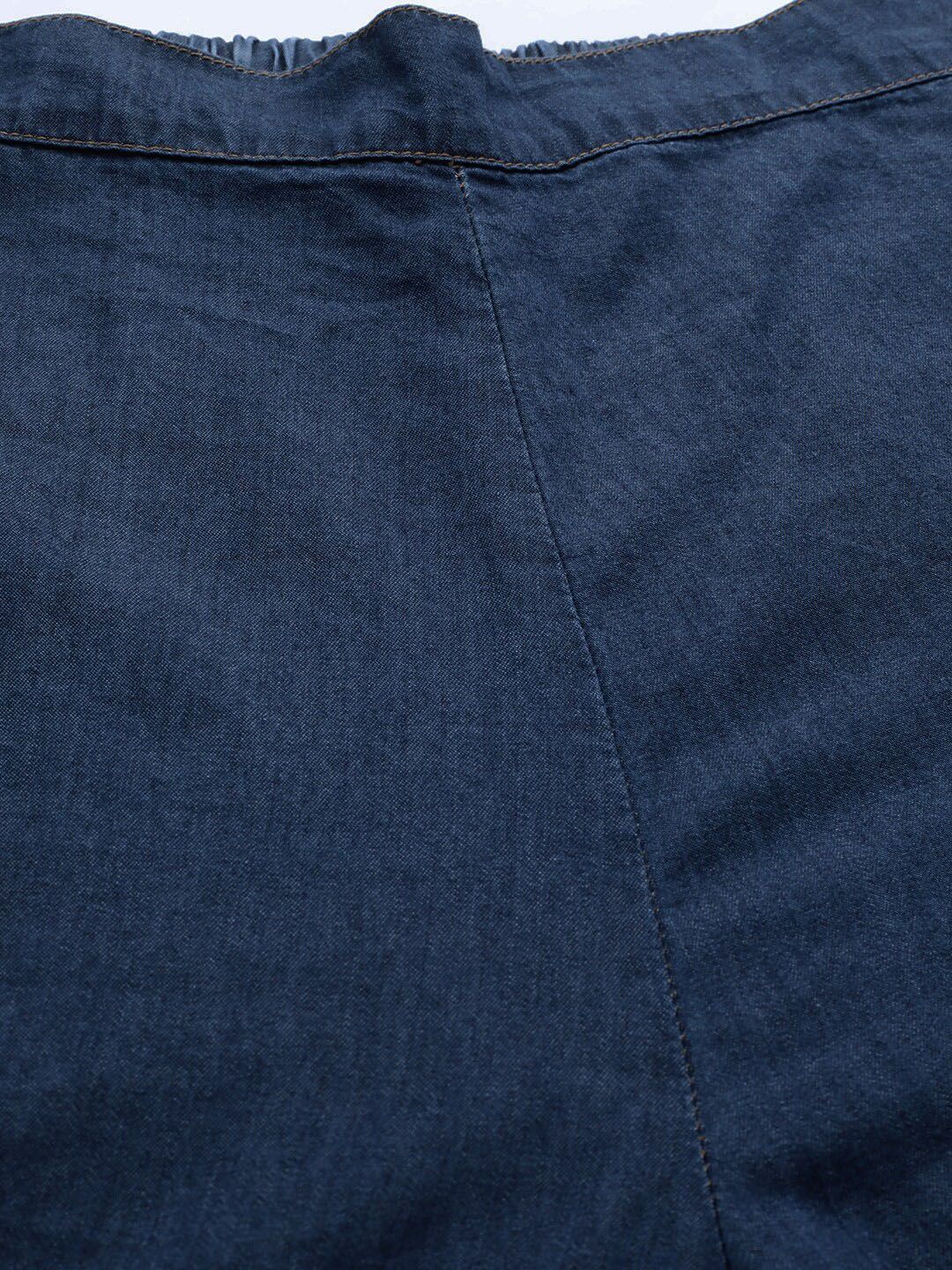 STREET 9 Women Blue Loose Fit Solid Parallel Cotton Trousers