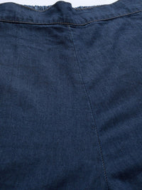 STREET 9 Women Blue Loose Fit Solid Parallel Cotton Trousers