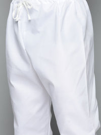 Jompers Men Floral Embroidered Chikankari Pure Cotton Kurta with Pyjamas
