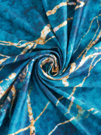 Cortina Teal Green & Yellow Abstract Printed 1-Seater Sofa Cover