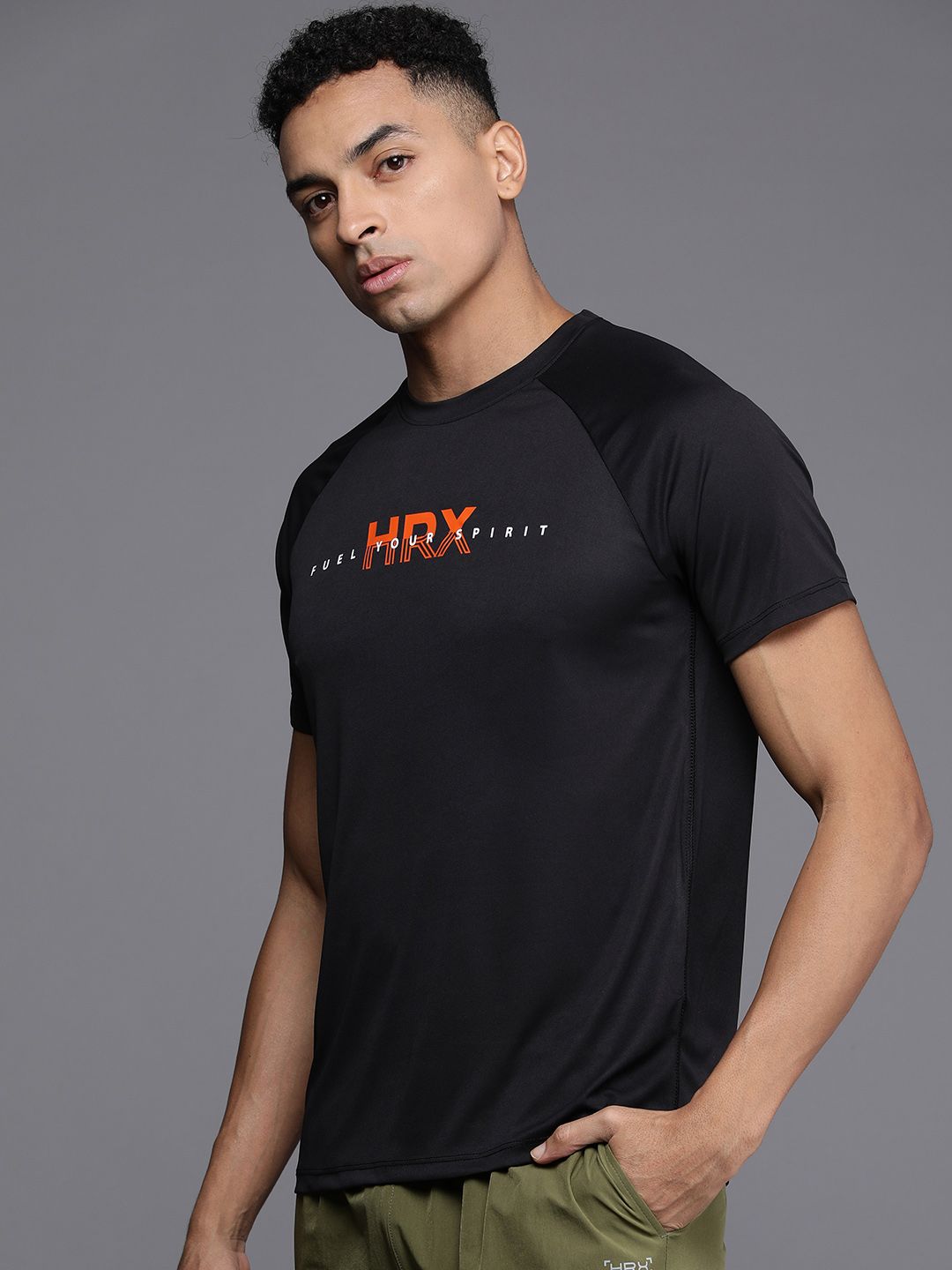 HRX by Hrithik Roshan Men Brand Logo Printed Badminton Rapid-Dry T-shirt