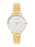 Sambungan Perancis Wanita Dail Hiasan & Gelang Gelang Keluli Tahan Karat Tali Analog Watch FCN0100GM