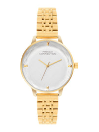 Sambungan Perancis Wanita Dail Hiasan & Gelang Gelang Keluli Tahan Karat Tali Analog Watch FCN0100GM