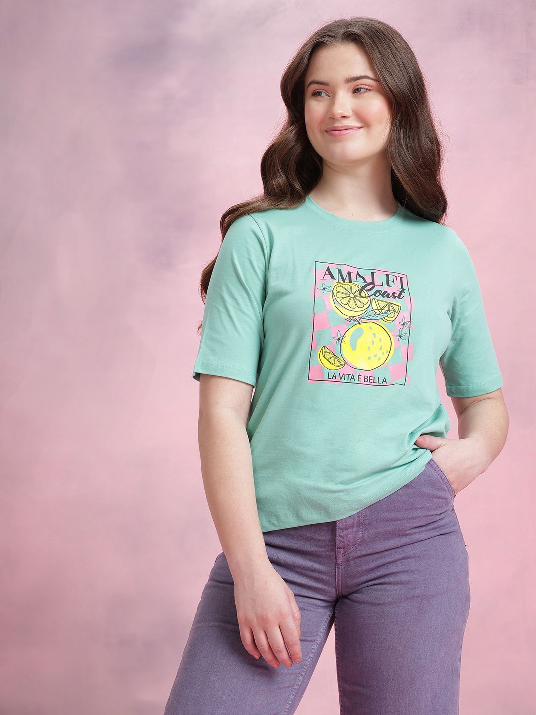 DressBerry Graphic Printed Pure Cotton T-shirt