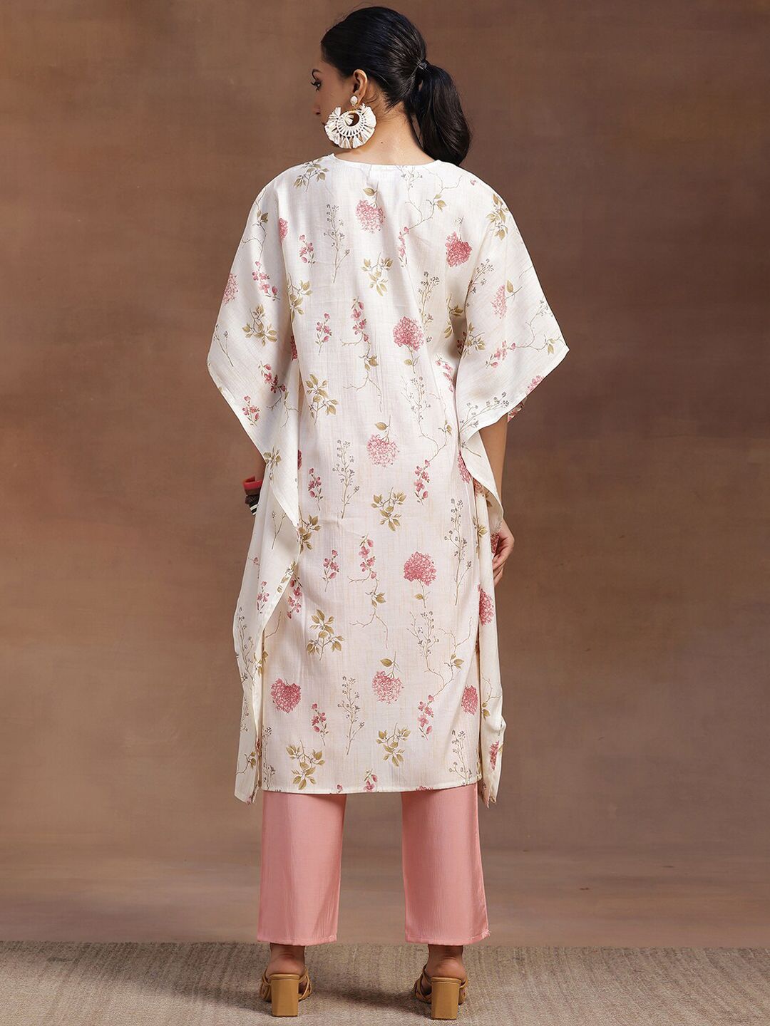 Libas Floral Printed Kimono Sleeves Tunic & Palazzo Co-Ords