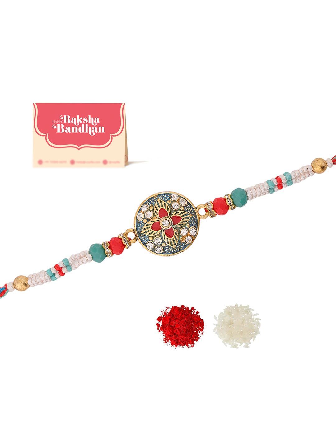 Voylla Vibrant Floral Designer Thread Rakhi
