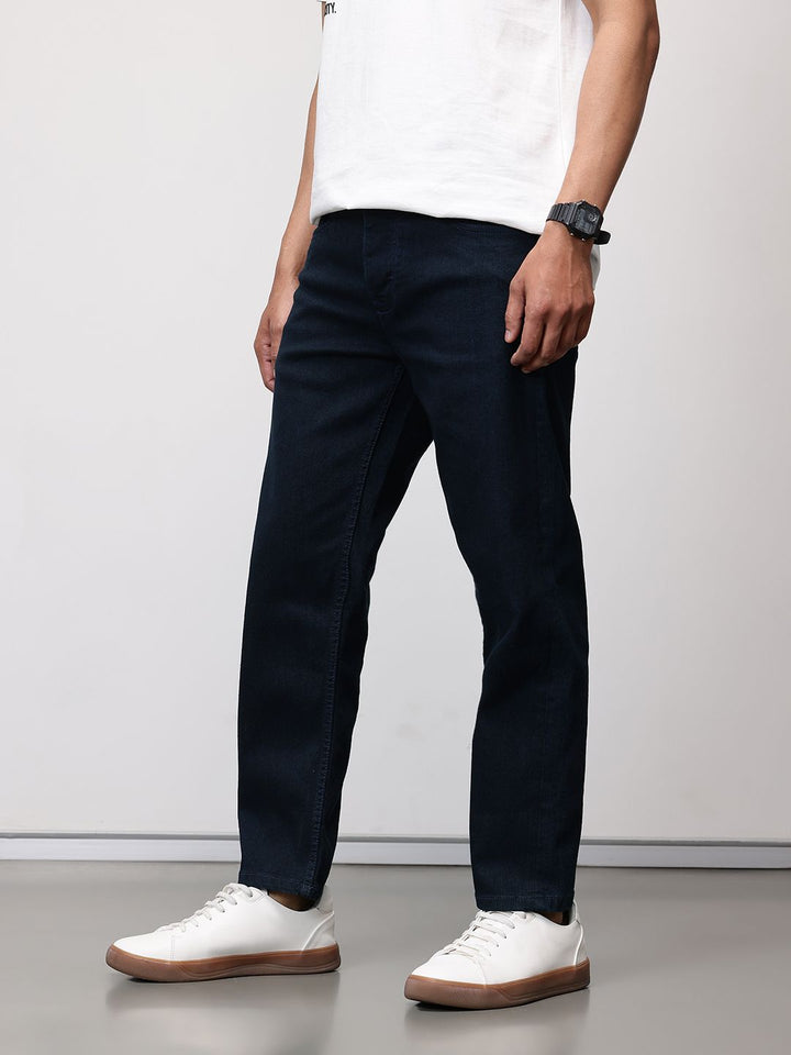 ether 365 Essentials Men Tapered Fit Mid-Rise Stretchable Cropped Jeans