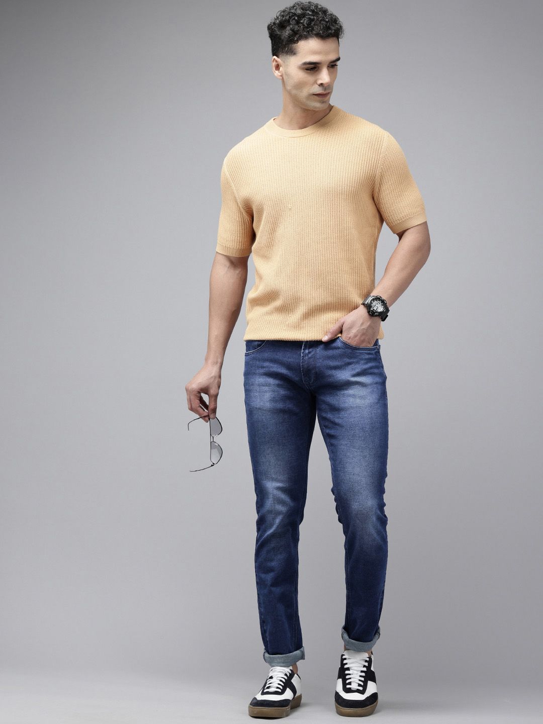 SPYKAR Men Skinny Slim Fit Low-Rise Light Fade Stretchable Jeans