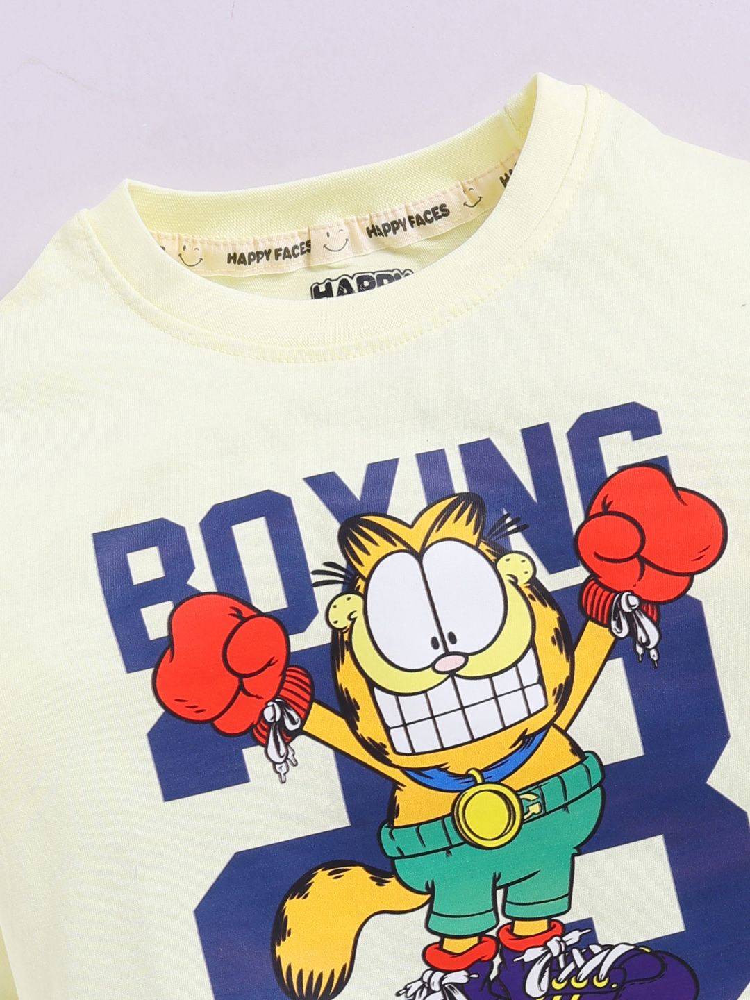 Happy Faces Boys Garfield Printed Pure Cotton T-shirt