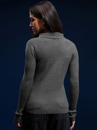 Asas oleh Tokyo Talkies Women Ribbed Pullover