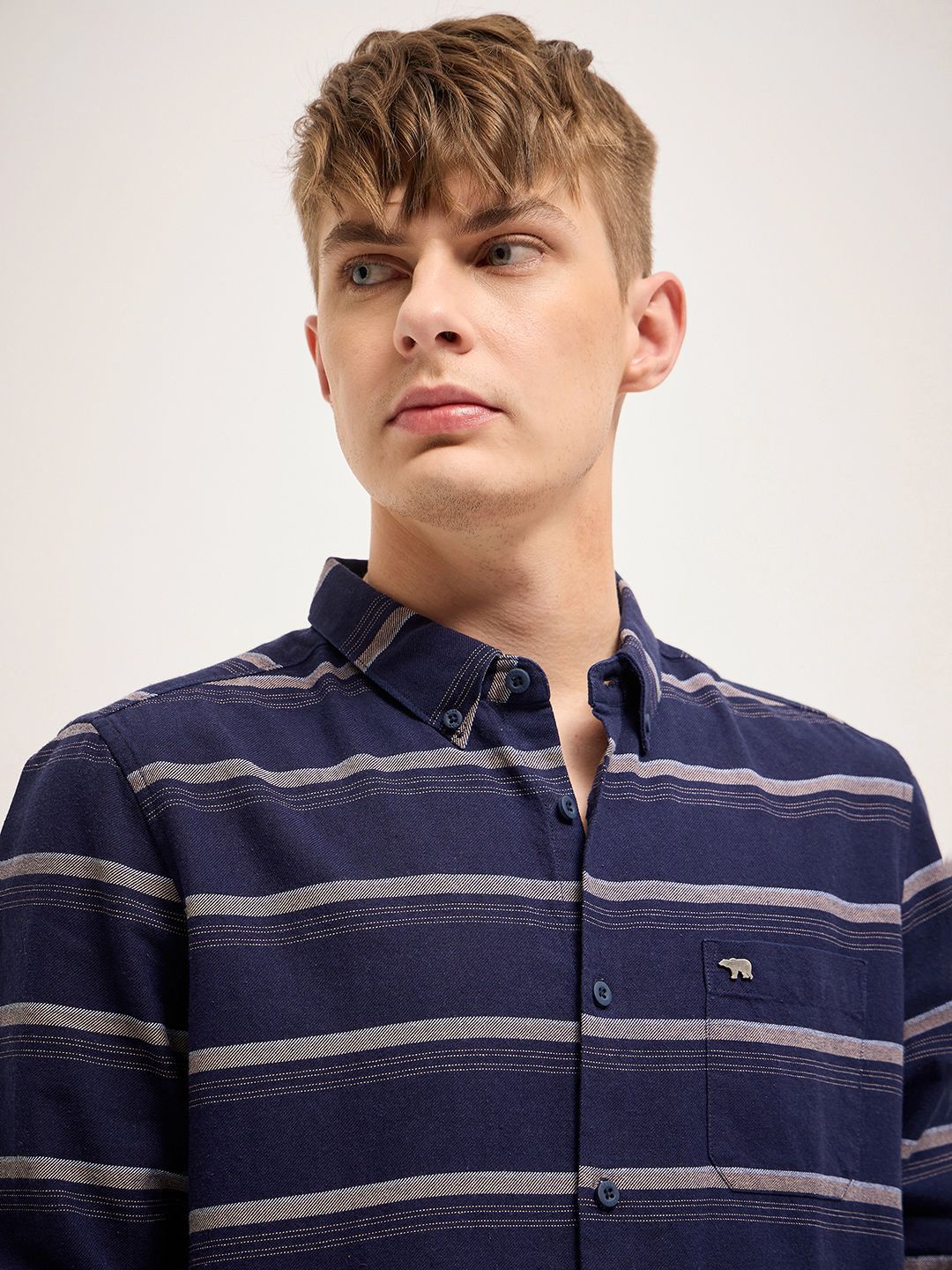 THE BEAR HOUSE Men Slim Fit Striped Casual Shirt