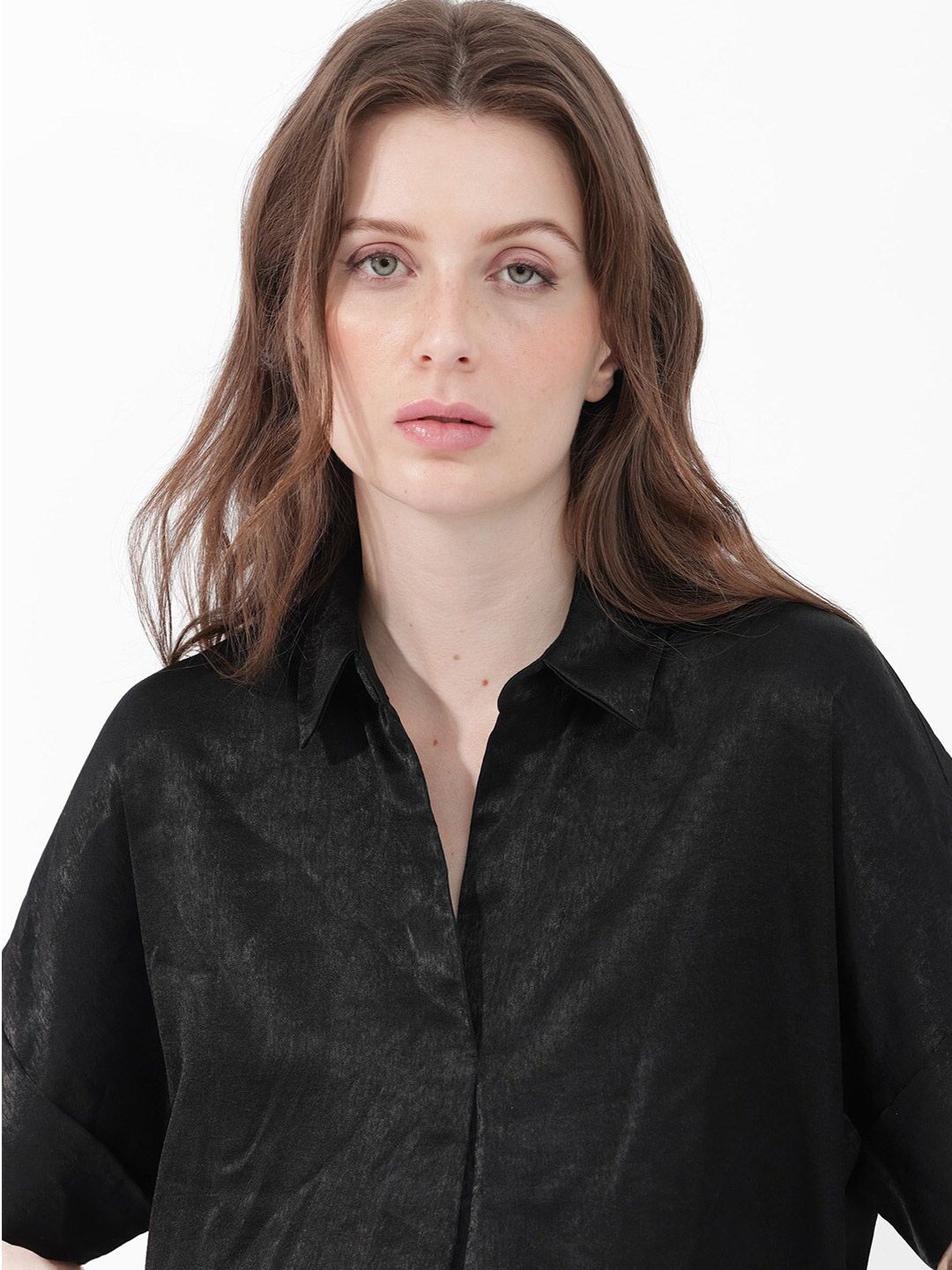 RAREISM Shirt Collar Extended Sleeves Top