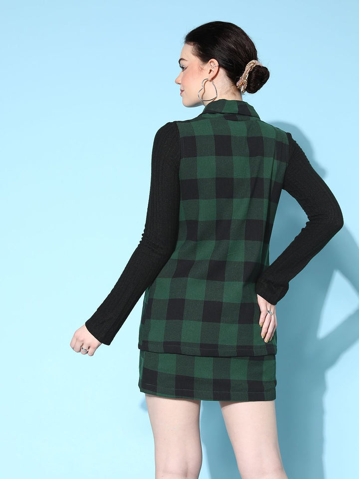 SASSAFRAS Women Flannel Checked Blazer