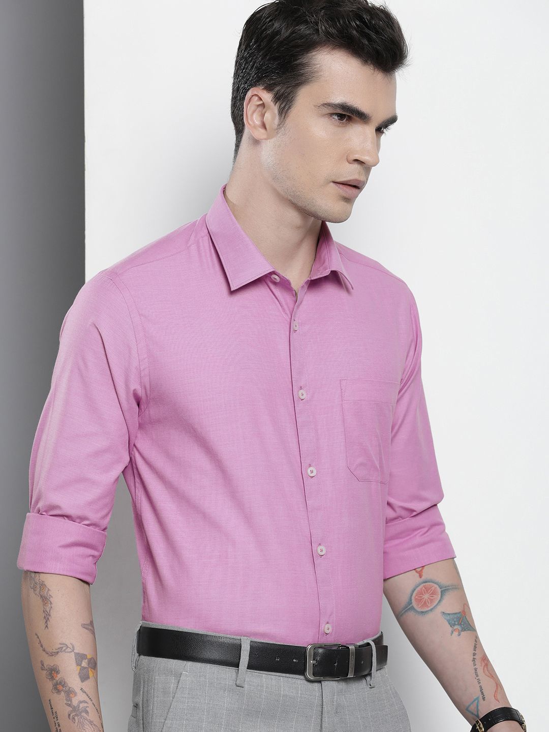 The Indian Garage Co. X Luxe Men Slim Fit Cotton Formal Shirt