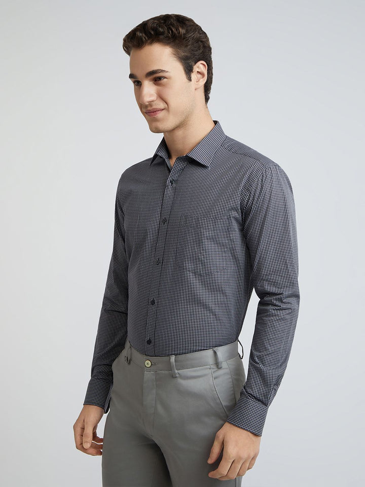 Park Avenue Pure Cotton Slim Fit Micro Checked Formal Shirt