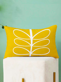 STITCHNEST Set of 2 Yellow & White Floral Rectangle Cushion Covers