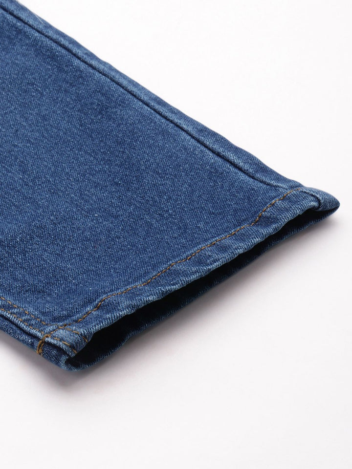 The Indian Garage Co Men Relaxed Fit Low Distress Light Fade Stretchable Jeans
