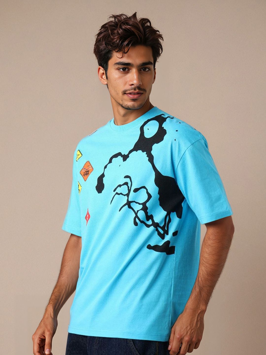 The Indian Garage Co Men Looney Tunes Graphic Printed Round Neck Cotton T-shirt