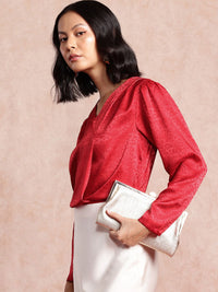 all about you Floral Design Wrap Detail Top