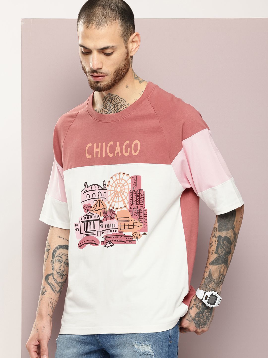DILLINGER Men Graphic Printed Oversized T-shirt