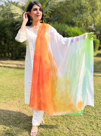 KALINI Ombre Dyed Tricolor Chiffon Dupatta