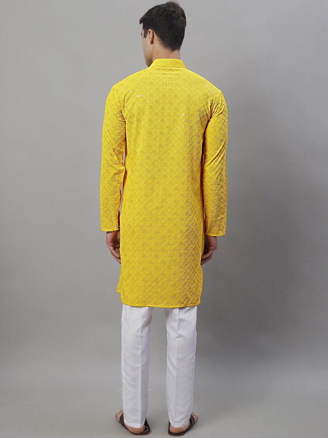 Jompers Geometric Chikankari Embroidered Kurta With Pyjamas
