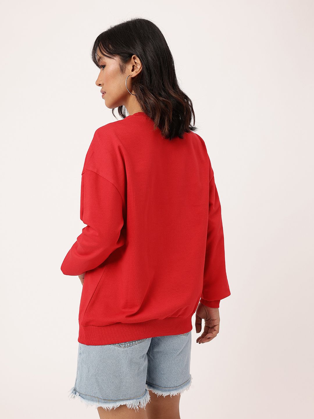 DressBerry Printed Cotton Terry Relaxed Fit Sweatshirt