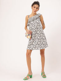 DressBerry Printed Ruffled A-Line Dress