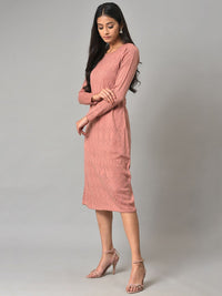W A-Line Midi Acrylic Dress