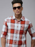 SPYKAR Men Pure Cotton Slim Fit Checked Casual Shirt