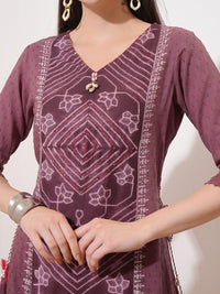 Vishudh Maroon Floral Printed Cotton  A-Line Midi Dress