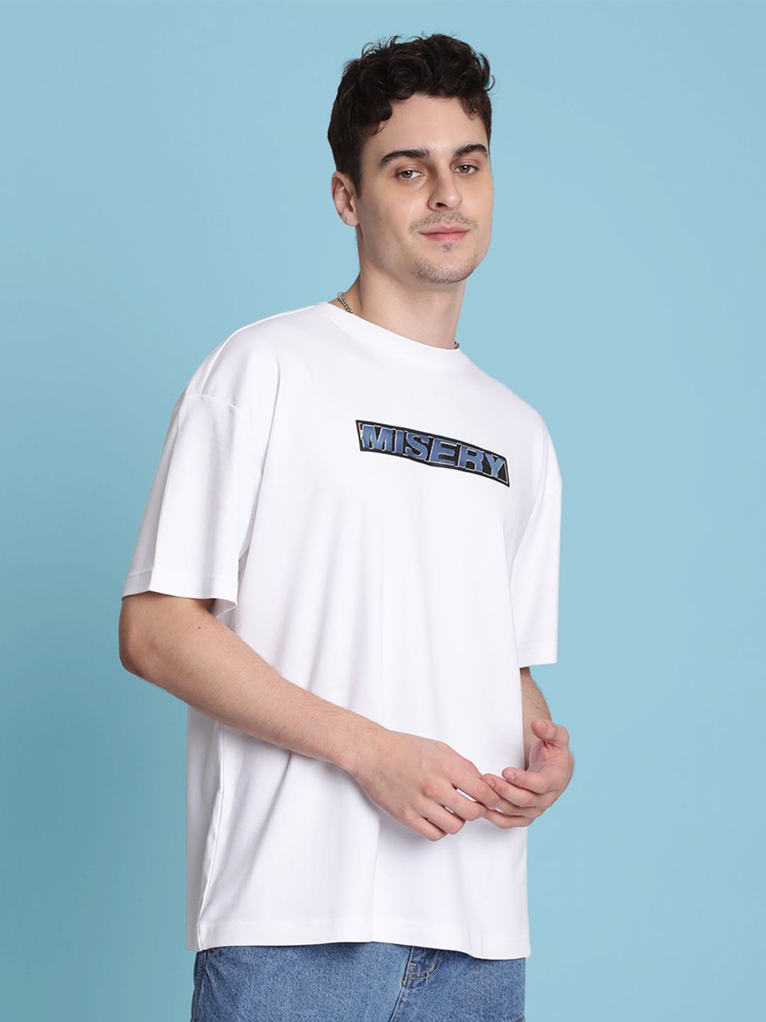 Bene Kleed Men Printed Drop-Shoulder Sleeves T-shirt