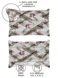 Story@home Brown & White 180 TC Queen Bedsheet with 2 Pillow Covers
