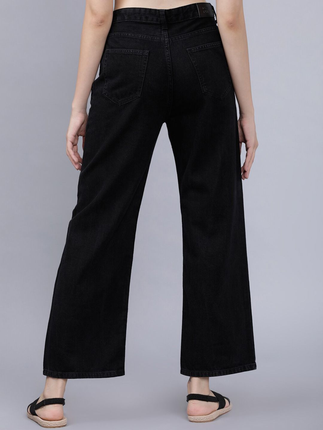 Tokyo Talkies Women Black Flared Mid-Rise Clean Look Jeans