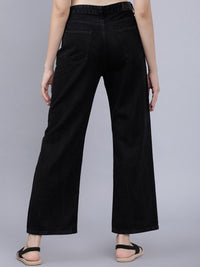 Tokyo Talkies Women Black Flared Mid-Rise Clean Look Jeans