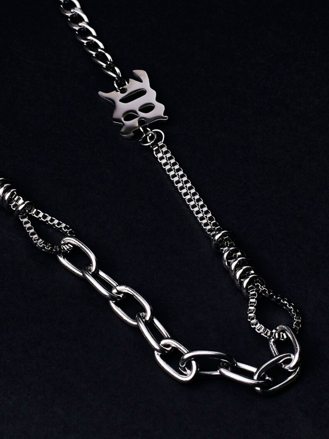 SALTY Men Silver-Plated Stainless Steel Necklace
