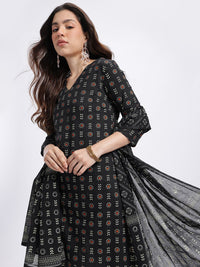 Anouk Ethnic Motifs Print Kurta with Trousers & Dupatta