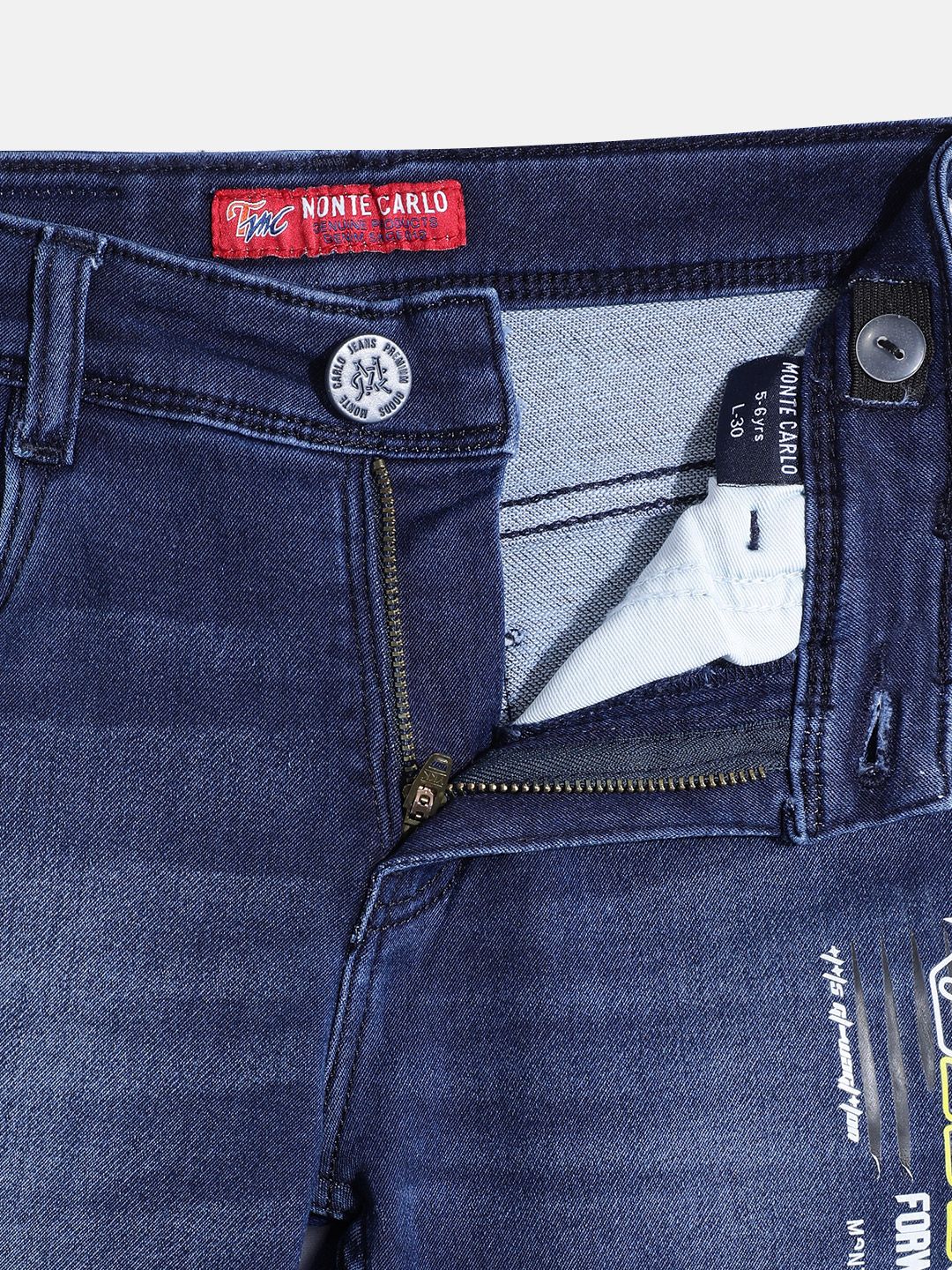 Monte Carlo Boys Slim Fit Printed Jeans