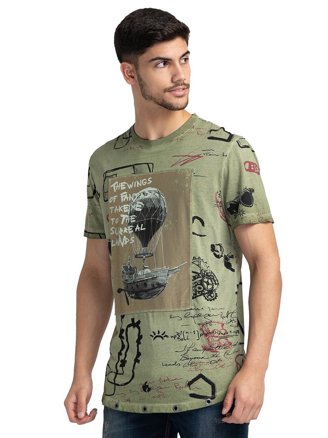 Being Human Slim Fit Graphic Printed Round Neck T-shirt