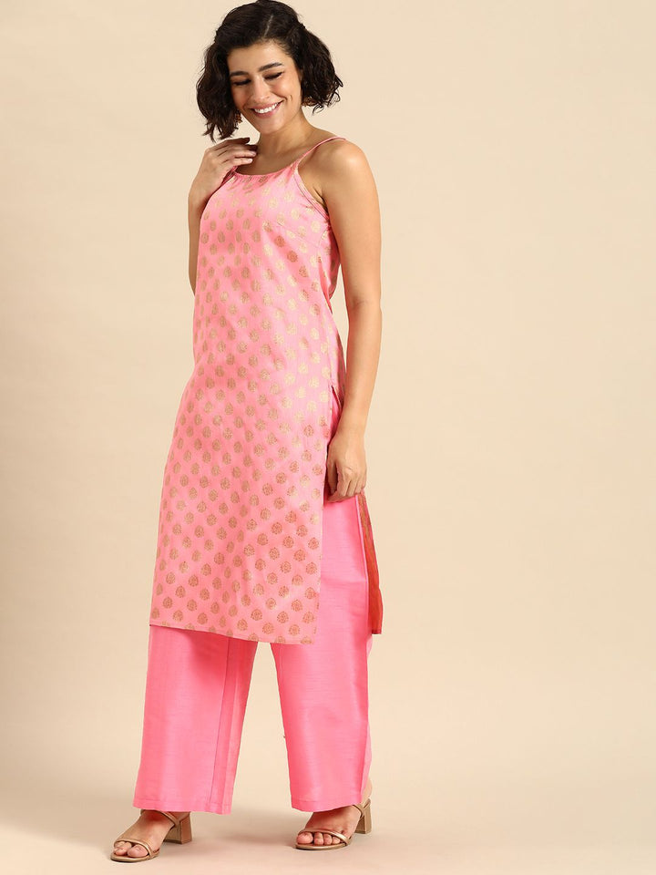 Anouk Women Ethnic Motifs Woven Design Kurta With Palazzos & Dupatta