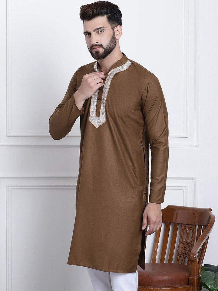 SOJANYA Mandarin Collar Pure Cotton Kurta