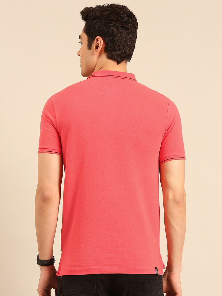 Being Human Striped Polo Collar Pure Cotton T-shirt