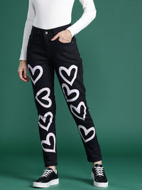 DressBerry Women Mom Fit Printed Stretchable Jeans