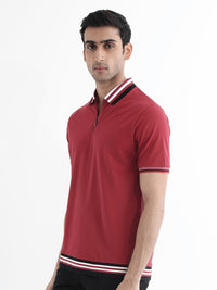 RARE RABBIT Men Polo Collar Regular Fit T-shirt