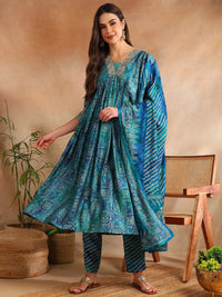 KALINI Ethnic Motifs Printed Regular Kurta with Palazzos & Dupatta