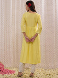 Indo Era Geometric Printed V-Neck Three-Quarter Sleeves Kurta