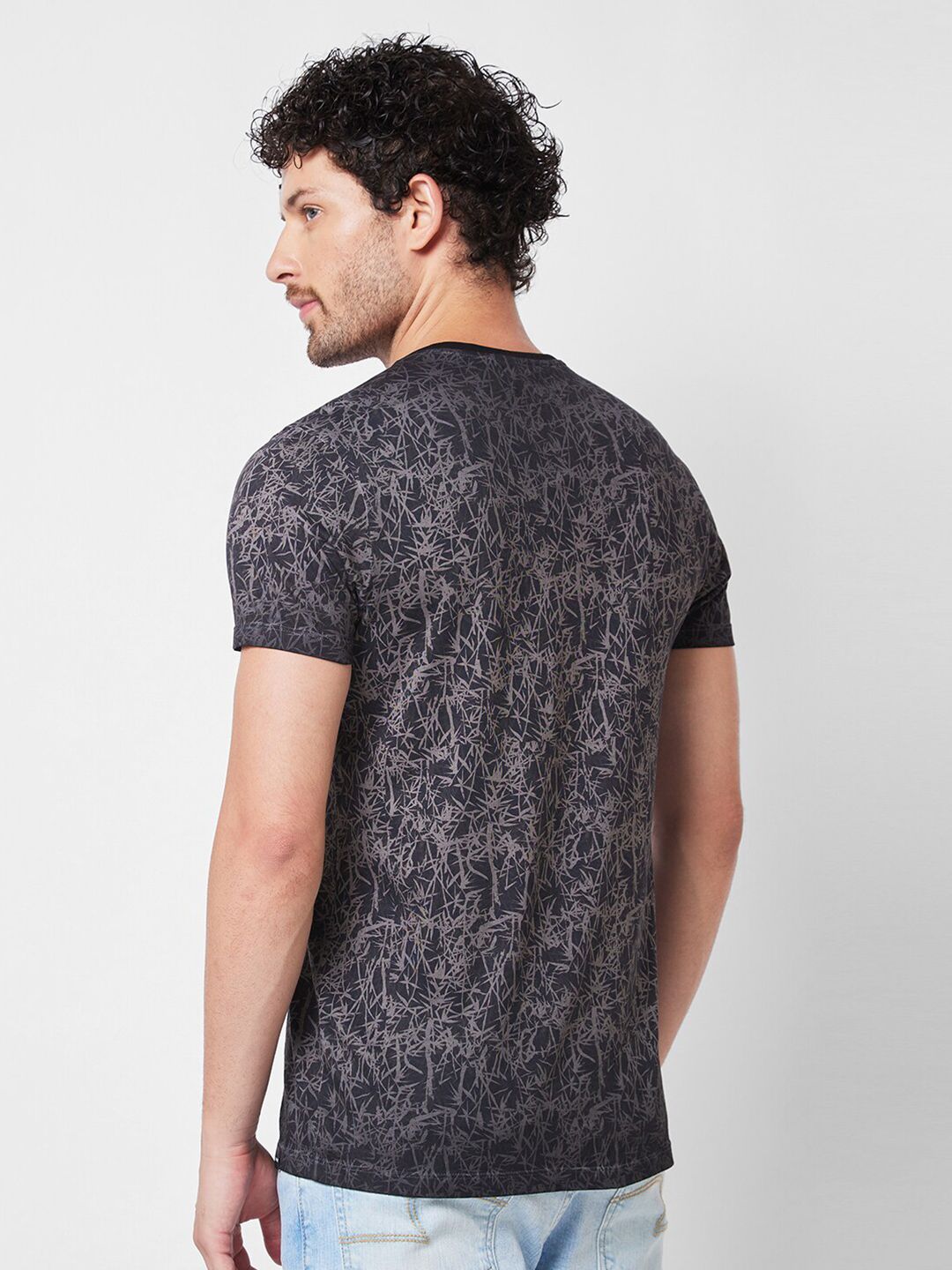 SPYKAR Typography Printed Cotton Slim Fit T-shirt