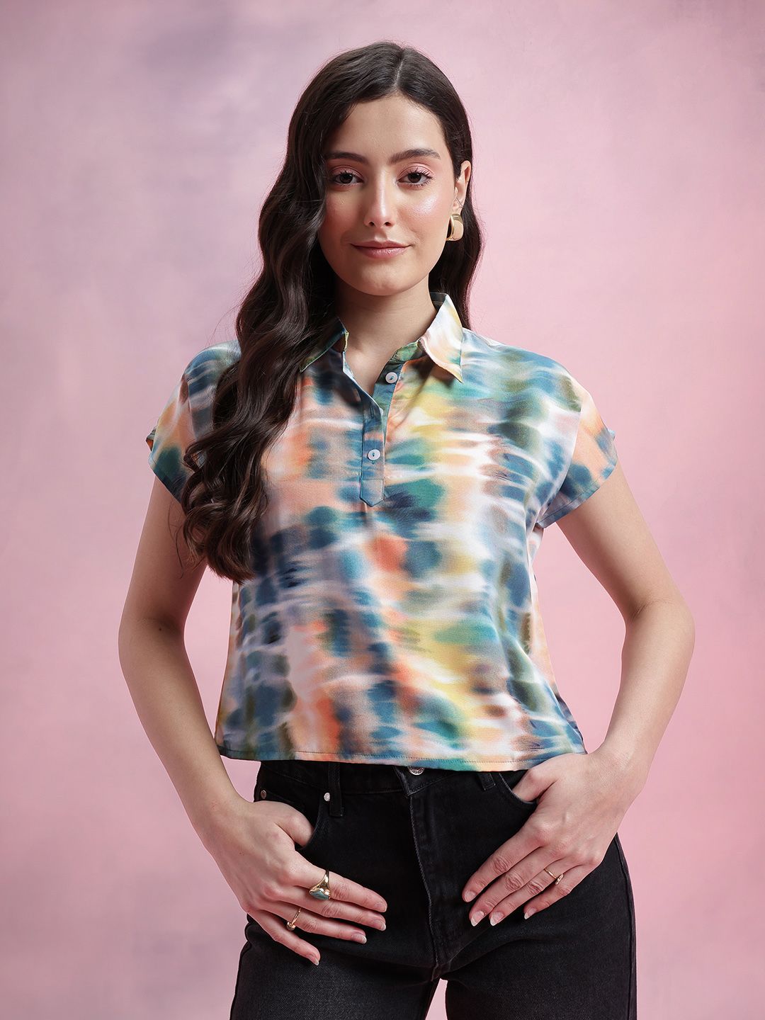DressBerry Dyed Extended Sleeves Shirt Style Top
