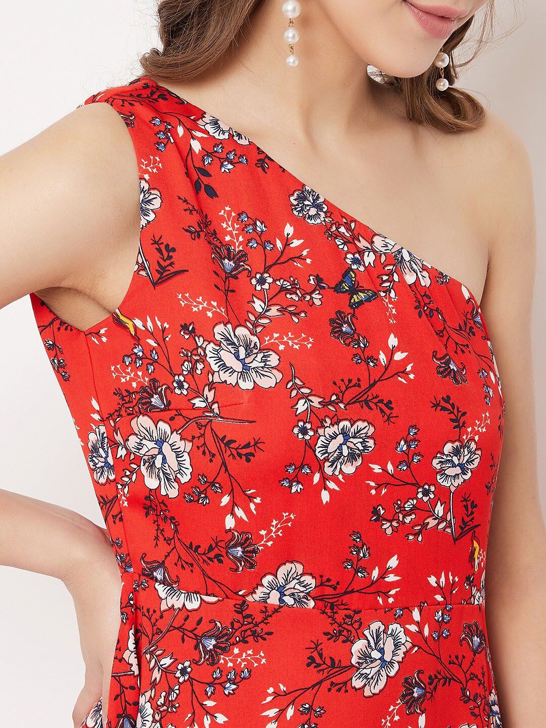 Berrylush Women Red Printed Maxi Dress